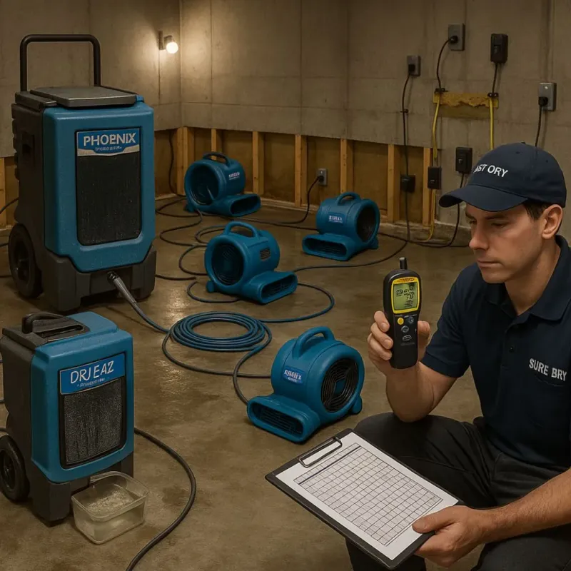 Structural Drying and Dehumidification process in Gilman, IL